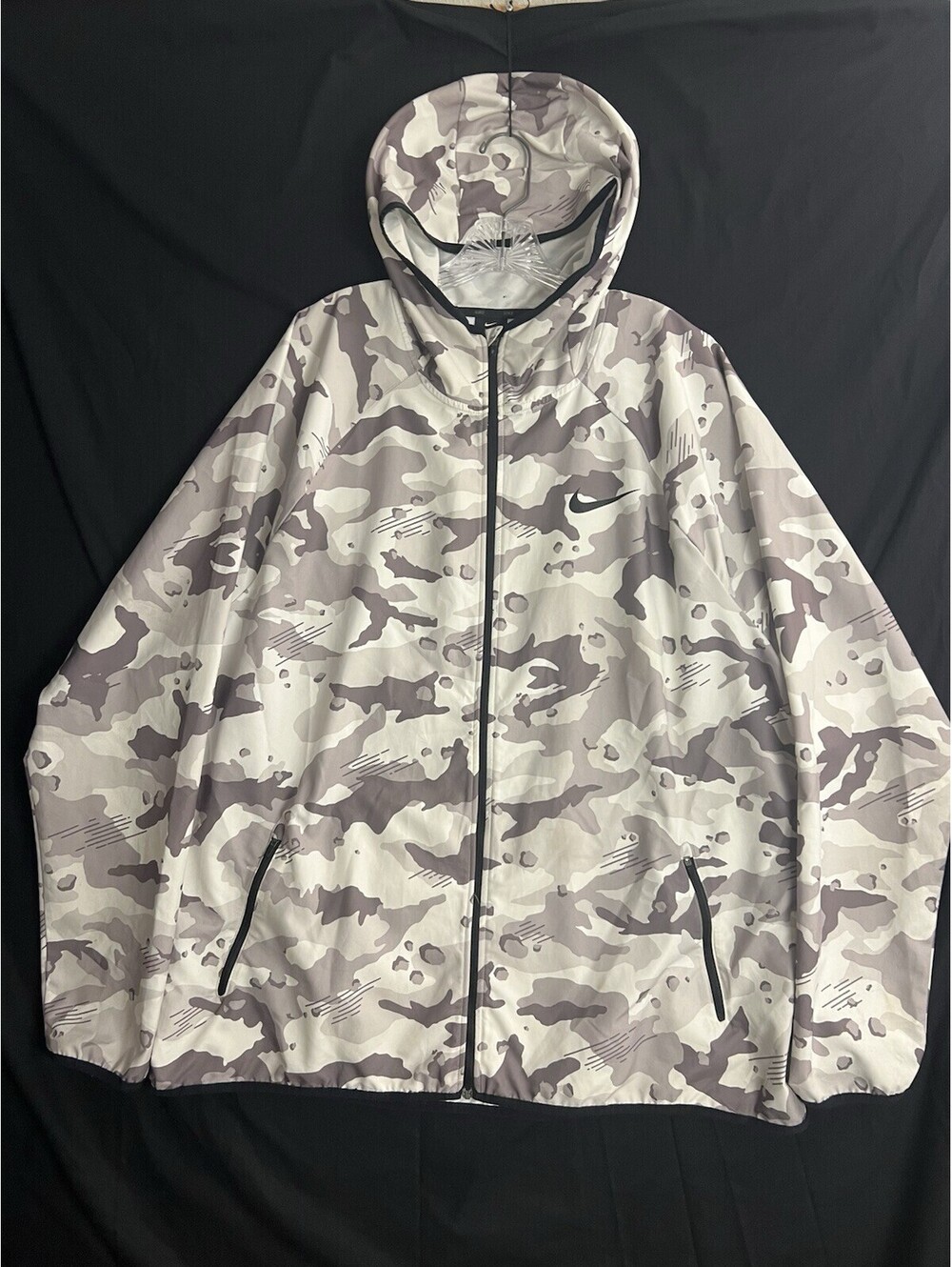Nike Tech Full-Zip Windbreaker Hoodie Men's XXL Camo Summit White AQ1149-092